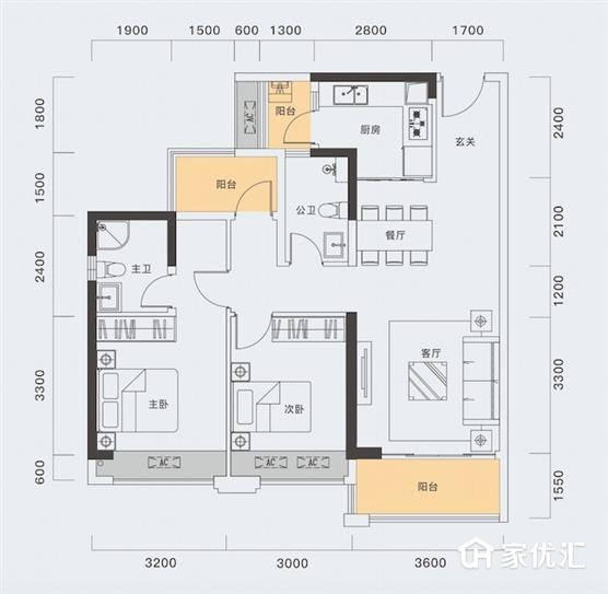 中洲·半岛城邦 --建面 97.00㎡;